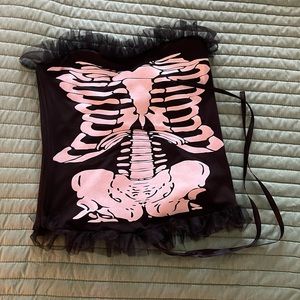 Halloween skeleton corset costume